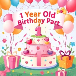 1 Year Old Birthday Party Ideas Girl icon