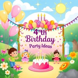 4th Birthday Party Ideas Girl icon