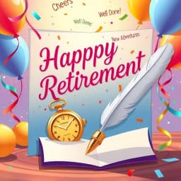 AI Retirement Wishes Card Message Generator icon