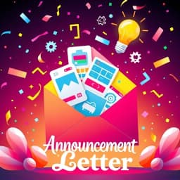 Announcement Letter Product Launch New Product Announcement Email Template icon