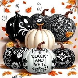 Black and White Pumpkin Painting Ideas icon