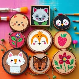 Cute Wood Slice Painting Ideas icon