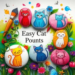Easy Cat Rock Painting Ideas icon