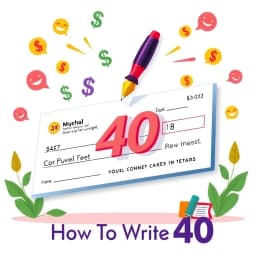 How to Write 40 on a Check icon