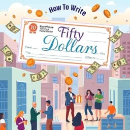 How to Write 50 Dollars on a Check icon