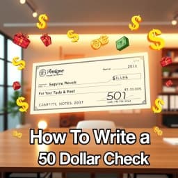 How to Write a 50 Dollar Check icon