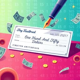 How to Write One Hundred and Fifty Dollars on a Check icon