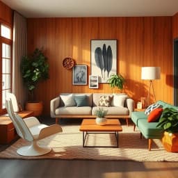 Living Room Mid Century Modern Interior Design icon