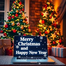 Merry Christmas And Happy New Year Email Template icon