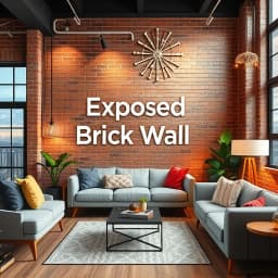 Modern Exposed Brick Wall Interior Design icon