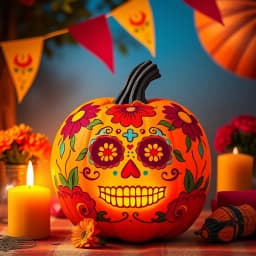 Pumpkin Painting Ideas Day of the Dead icon