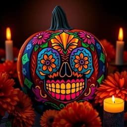 Pumpkin Painting Ideas Dia de los Muertos icon