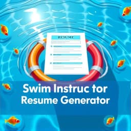 Swim Instructor Resume Generator icon
