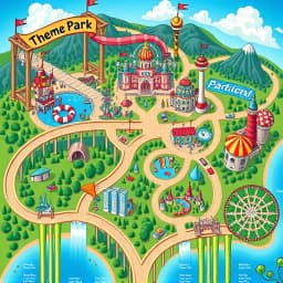Theme Park Map Illustration Generator icon